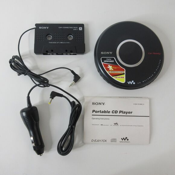 Sony Car Ready CD Walkman Cassette Adapter Kit Car Plug D-EJ017CK Tested - Picture 1 of 13